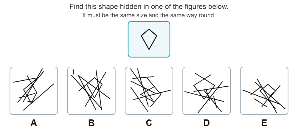 CAT4 hidden shape question 2: kite