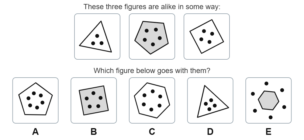 Figure classification practice question 1: dots and sides